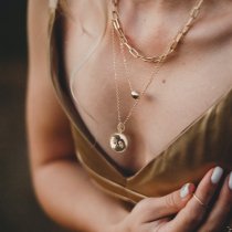 2-sided Personalized Photo and Message Engraving Custom Pendant Dangle Charm Pendant Necklace - Rose Gold Tone