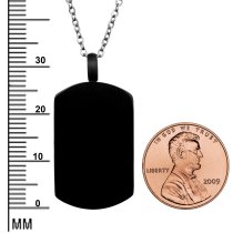 Queenberry Personalized Photo + Text Message Engraving Custom Dog Tag Urn Memorial Pendant Necklace for Ashes Cremation w/ Rolo Chain Necklace 21'' - Handmade Love Note to Husband Wife