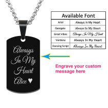Queenberry Personalized Photo + Message Engraving Custom Dog Tag Urn Memorial Pendant Necklace for Ashes Cremation w/ Rolo Chain Necklace 20'' - Handmade Love Note to Husband Wife