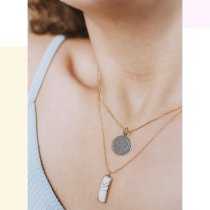 1-sided Personalized Fingerprint Imprint Photo Engraving Custom Pendant Dangle Charm Pendant Necklace 18 + 2 Inches - Rose Gold Tone