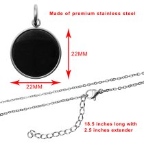 2-sided Personalized Fingerprint and Message Engraving Custom Pendant Dangle Charm Pendant Necklace