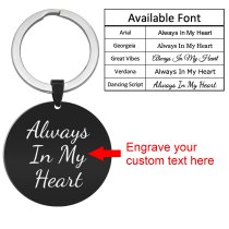 Personalized Round Calendar Custom Message Engraved Date Stainless Steel Dog Tag Keychain Memorial Gift