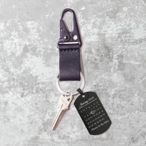 Custom Engraved Personalized Calendar Date & Text Memorial Stainless Steel Dog Tag Keychain