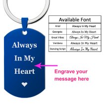 Custom Engraved Personalized Calendar Date & Text Memorial Stainless Steel Dog Tag Keychain