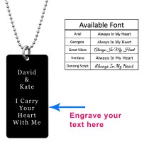 Personalized Engraved Custom Photo Text Dog Tag Pendant Keychain Ball Chain Necklace Gift Family Keepsake