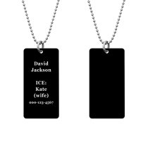 1-side Personalized Custom Message Engraved Text Love Note Memorilal Date Dog Tag Pendant Ball Chain Necklace Gift Family Keepsake