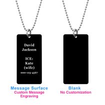 1-side Personalized Custom Message Engraved Text Love Note Memorilal Date Dog Tag Pendant Ball Chain Necklace Gift Family Keepsake