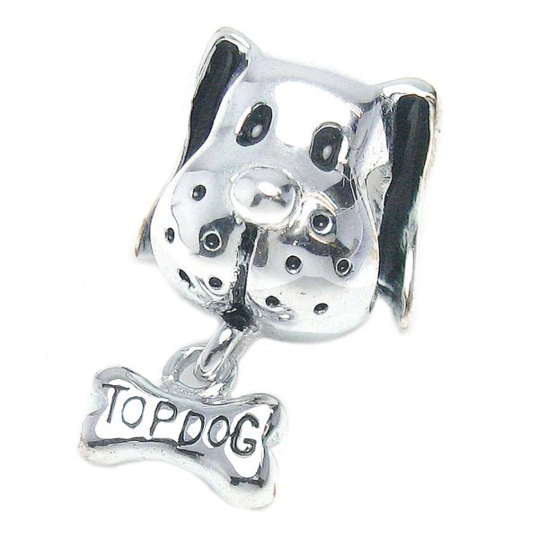 Sterling Silver Dangle Top Dog Bone European Bead Charm