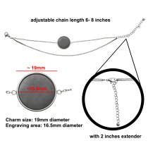 Queenberry Personalized Photo Engraving Custom Picture Charm Dainty Layering Adjustable Double Bracelet