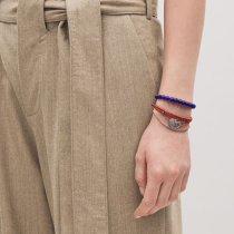 Queenberry Personalized Photo Engraving Custom Picture Charm Dainty Layering Adjustable Double Bracelet