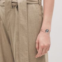 Queenberry Personalized Photo Engraving Custom Text Message Charm Dainty Layering Adjustable Double Bracelet- Gold