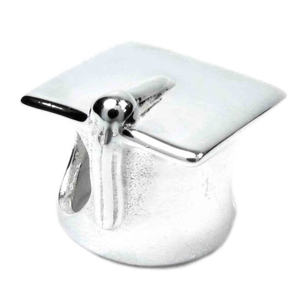 Sterling Silver Graduation Cap Hat Bead Charm For Pandora Troll Biagi Chamilia European Charm Bracelets