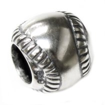 Sterling Silver Baseball Bead Charm For European Charm Bracelets - Pandora Troll Biagi Chamilia