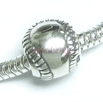 Sterling Silver Baseball Bead Charm For European Charm Bracelets - Pandora Troll Biagi Chamilia