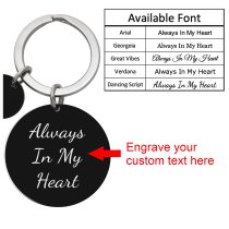 Qina C. Personalize Custom Photo Laser Engraving Message Genuine Leather Metal Universal Car Key Fob Holder 360 Rotatable with Anti-lost D-ring Horseshoe Buckle Keychain Keyrings- Black