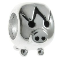 Sterling Silver Cute Animal Pig Bead Charm For Pandora Troll Biagi Chamilia European Story Charm Bracelets