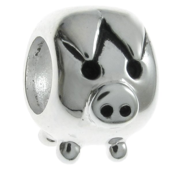 Sterling Silver Cute Animal Pig Bead Charm For Pandora Troll Biagi Chamilia European Story Charm Bracelets
