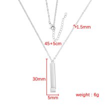 Queenberry Personalized Custom Text Laser Engraving Name Date Initial Stainless Steel Bar Dangle Hidden Pendant Chain Necklace Gift F/boyfriend Girlfriend Birthday Anniversary Valentines Day
