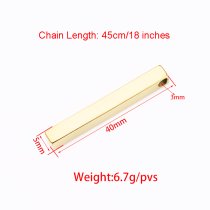Queenberry Personalized Custom Laser Engraved Text Stainless Steel 3d Bar Dangle Pendant Chain Necklace Gift F/ Women Men