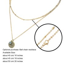 Personalized Custom Text Engraved Name Date Initial Letter 14k Ip Gold Stainless Steel Round Disc Charm 12 Months Birthstone Dangle Pendant Chain Necklace 21 in + 3 in