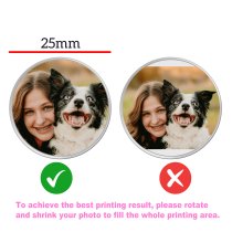 Custom Full Color Photo Charm Picture Frame Memorial Pin Tie Tack for Wedding Groom Bride/memory Funeral Mother Father Men Women- Round