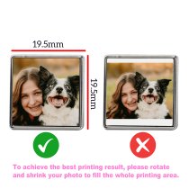 Custom Full Color Photo Charm Picture Frame Memorial Pin Tie Tack for Wedding Groom Bride/memory Funeral Mother Father Men Women- Square