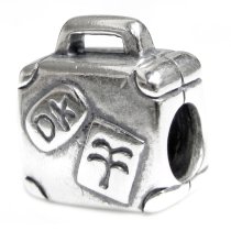Sterling Silver Suitcase Luggage Bag Bead Charm Pandora Troll Biagi Chamilia