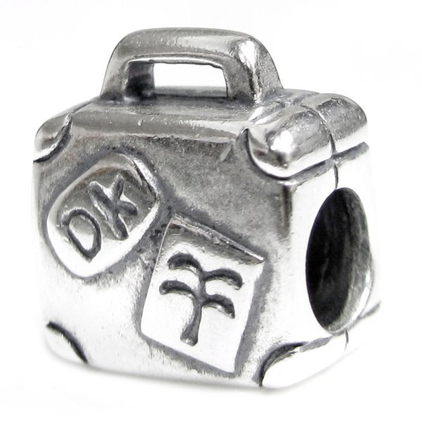 Sterling Silver Suitcase Luggage Bag Bead Charm Pandora Troll Biagi Chamilia
