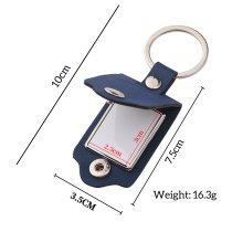 Queenberry Personalize Color Photo Printing Custom Laser Engraving Text Stainless Steel Leather Pendant Keychain Keyrings- Blue