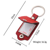 Queenberry Personalize Color Photo Printing Custom Date Calendar Laser Engraving Text Stainless Steel Leather Pendant Keychain Keyrings- Red
