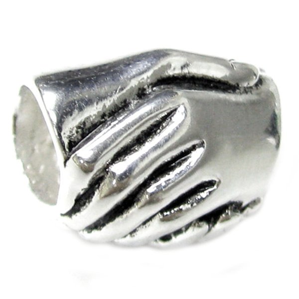 Sterling Silver Friendship Hand Shake Bead Charm Pandora Troll Biagi Chamilia