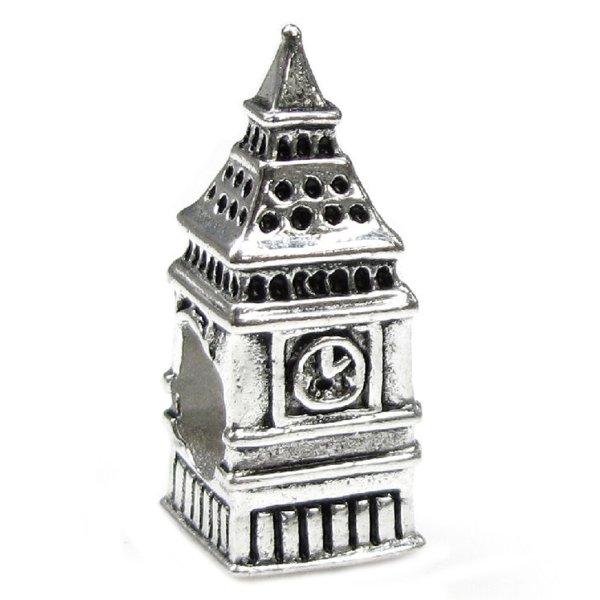 Sterling Silver London BIG BEN CLOCK Bead Charm Pandora Troll Biagi Chamilia