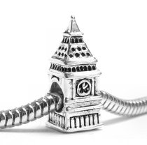 Sterling Silver London BIG BEN CLOCK Bead Charm Pandora Troll Biagi Chamilia