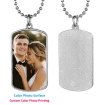 Qina C. Personalized Custom Color Photo Uv Printing Picture Frame Pendant Dog Tag Necklace DIY Gift F/men Women Birthday Anniversary Christmas