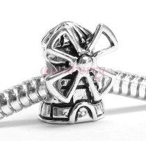 Sterling Silver DUTCH WINDMILL Bead Charm For Pandora Troll Biagi Chamilia