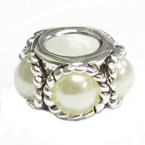 Sterling Silver Twist Rope Pearl Bead Charm Pandora Troll Biagi Chamilia
