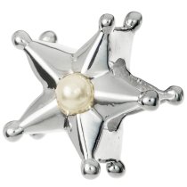 925 Sterling Silver Twrinkle Star Pearl Bead Charm For Pandora Troll Biagi Chamilia