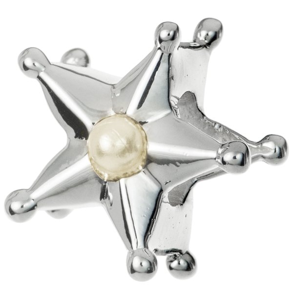 925 Sterling Silver Twrinkle Star Pearl Bead Charm For Pandora Troll Biagi Chamilia