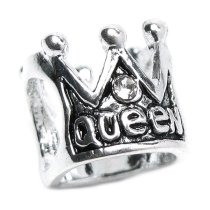 925 Sterling Silver Crown Queen Bead Charm for Pandora Troll Biagi Chamilia
