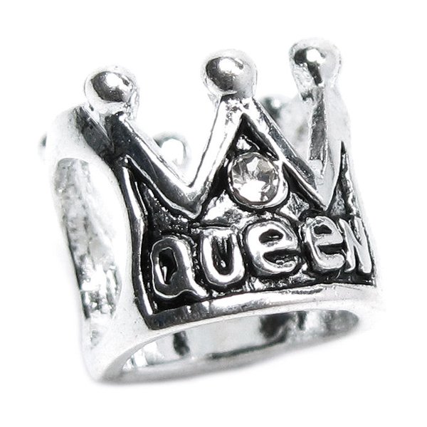 925 Sterling Silver Crown Queen Bead Charm for Pandora Troll Biagi Chamilia