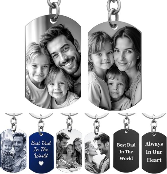 Photo Keychain Custom Picture Keychain Customized Gifts Laser-Engraved/Color Gifts For Boyfriend Wife Hubsand