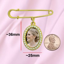 Wedding Bouquet Photo Charm Groom Boutonniere Pins For Bride Custom Pins Lapel Memorial Gifts Bridal Shower Graduation Bachelor Party Father Mother Men Women Lover