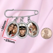 Wedding Bouquet Photo Charm Groom Boutonniere Pins For Bride Custom Pins Lapel Memorial Gifts Bridal Shower Graduation Bachelor Party Father Mother Men Women Lover