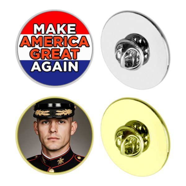 Custom Full Color Photo Charm Picture Frame Memorial Pin