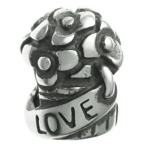Sterling Silver Rose Love Bead Charm for Pandora Troll Chamilia Biagi