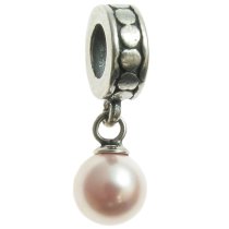 925 Sterling Silver Swarovski Crystal Pink Pearl Dangle Bead Charm For Pandora Troll Biagi Chamilia