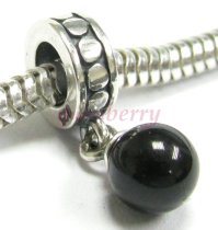 925 Sterling Silver Swarovski Crystal Mystic Black Pearl Dangle Bead Charm For Pandora Troll Biagi Chamilia