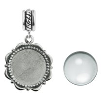 925 Sterling Silver Personalized Photo + Custom Text Dangle Charm Bead