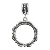 925 Sterling Silver Personalized Photo + Custom Text Dangle Charm Bead