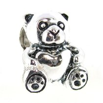 925 Sterling Silver Teddy Bear Heart Love Bead Charm for Pandora Troll Chamilia Biagi European Story Charm Bracelets